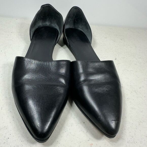 Vince Nina D'orsay Flat Black Leather Flats Sz 8,5 - Picture 3 of 8